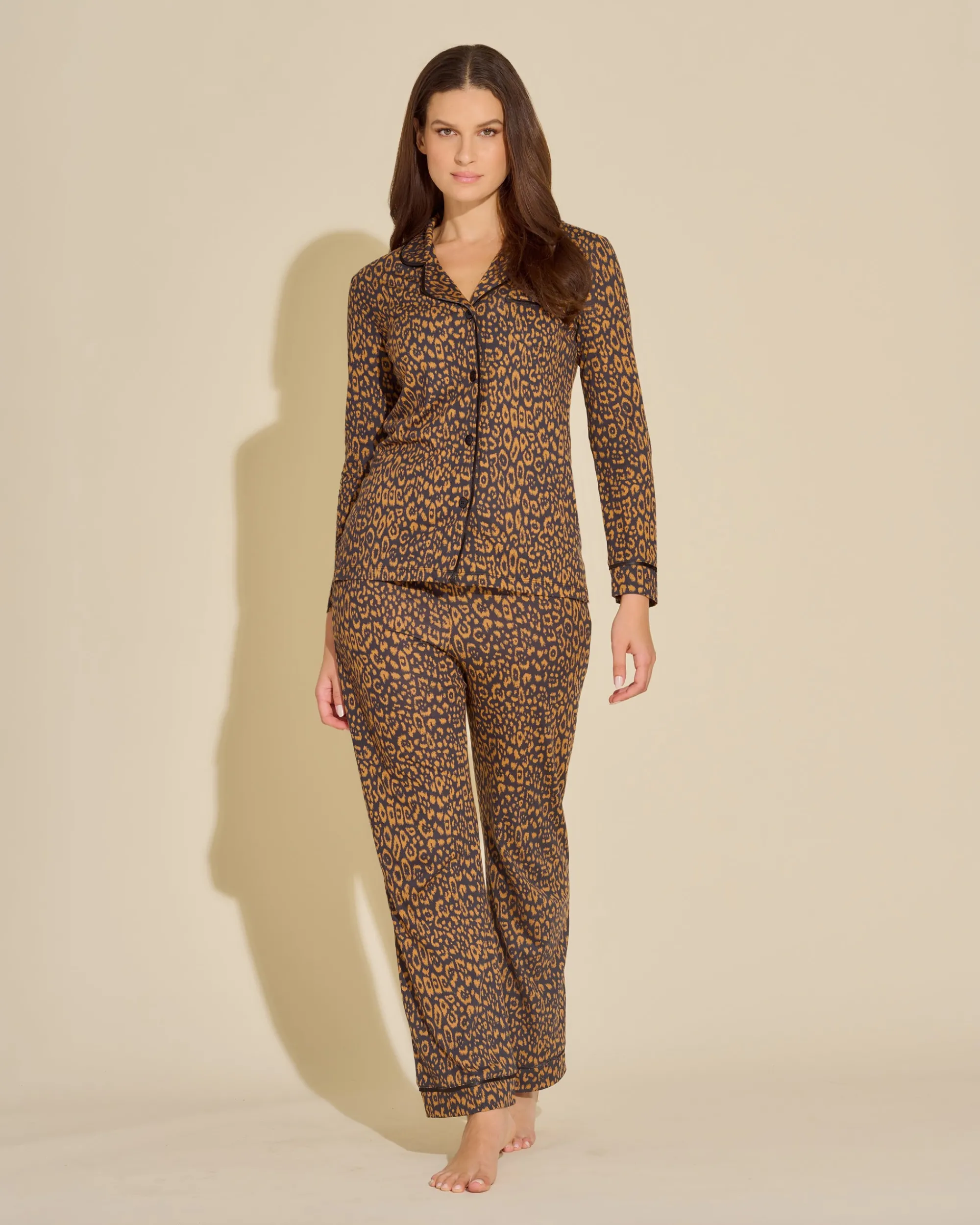 Cosabella Bella Printed Long Sleeve Top & Pant Pajama Set